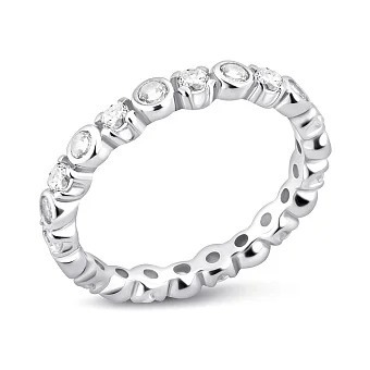 Срібна каблучка з доріжкою із фіанітів (арт. 7501/8250)