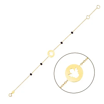 Золотой браслет с ониксом (арт. 324061жо)