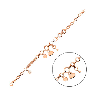 Широкий золотой браслет с фианитами (арт. 3261405П4)