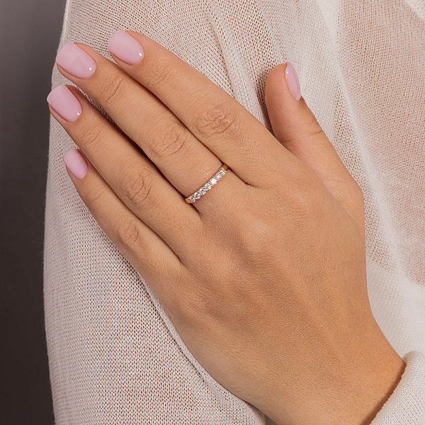 Кольцо из красного золота с дорожкой из бриллиантов (арт. К011270040) – изображение 3