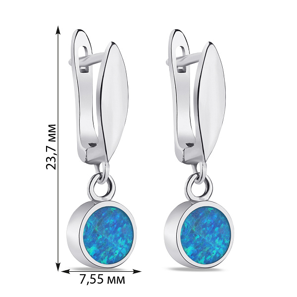 Серьги из серебра с подвесками (арт. 7502/4429Пос) – изображение 2