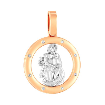 Золотий підвіс "Водолій" з фіанітами (арт. 440674)