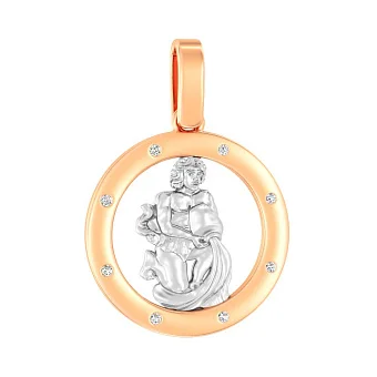 Золотий підвіс "Водолій" з фіанітами (арт. 440674)
