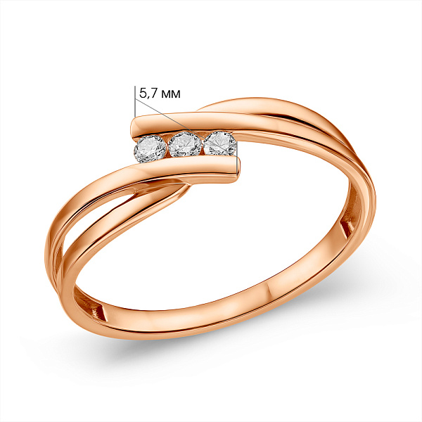 Золотое кольцо с бриллиантами (арт. К011399005) – изображение 4