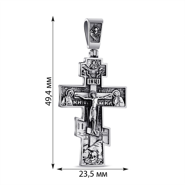 Серебряный крестик с распятием и с чернением (арт. 7904/А172пю) – изображение 2