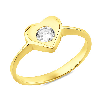 Кольцо из желтого золота с фианитом (арт. 154085ж)