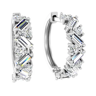 Сережки з білого золота з діамантами (арт. С011453100б)