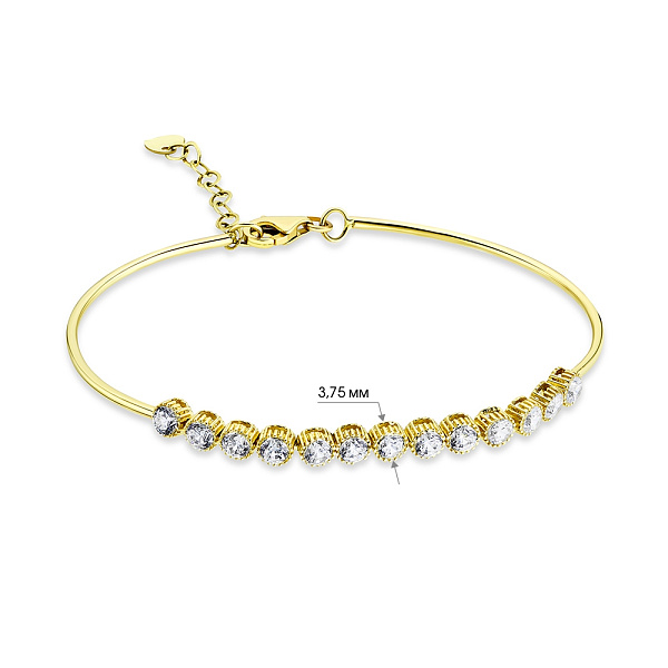 Браслет из желтого золота с дорожкой из фианитов (арт. 323105ж) – изображение 3