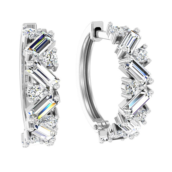 Сережки з білого золота з діамантами (арт. С011453100б) – зображення 1