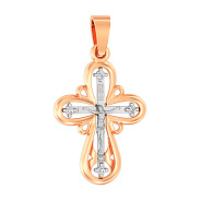 Золотой нательный крестик с распятием и фианитами (арт. 501645)