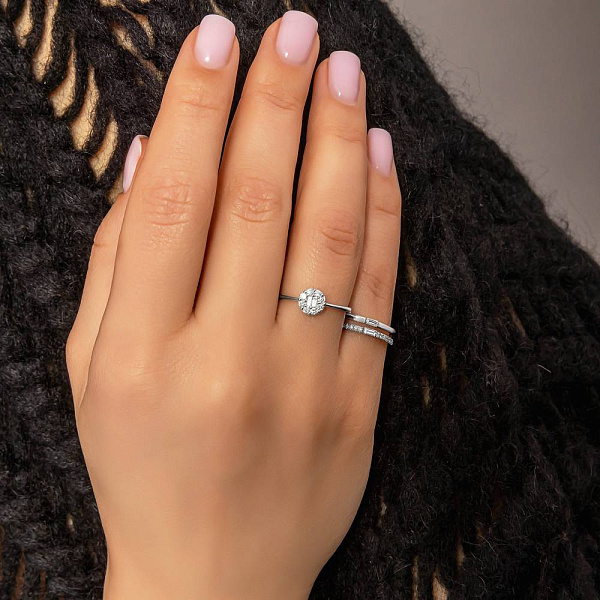 Каблучка з білого золота з діамантами (арт. К011564015б) – зображення 2