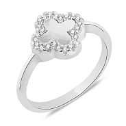 Кольцо из серебра с перламутром и фианитами (арт. 7501/3756/10п)