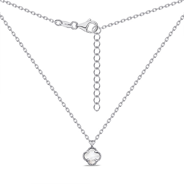 Серебряное колье Клевер с перламутром (арт. 7507/1160/6п) – изображение 2