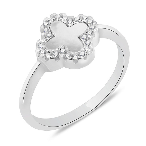 Кольцо из серебра с перламутром и фианитами (арт. 7501/3756/10п) – изображение 1