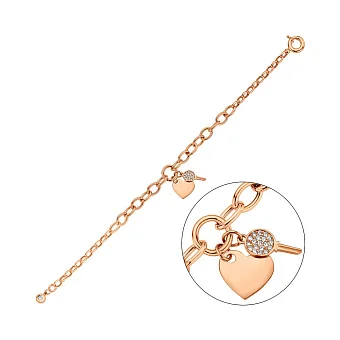 Браслет з червоного золота з підвіскою (арт. 326785П2)