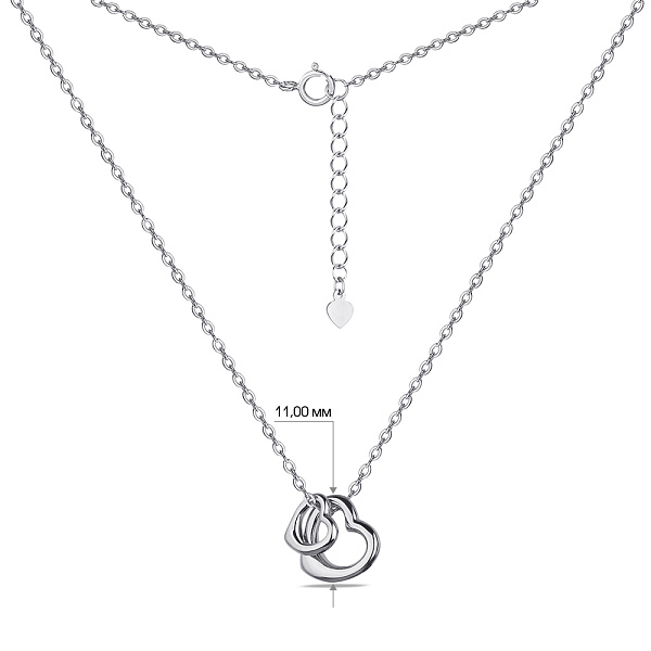 Колье из серебра "Два сердца" (арт. 7507/1373) – изображение 3