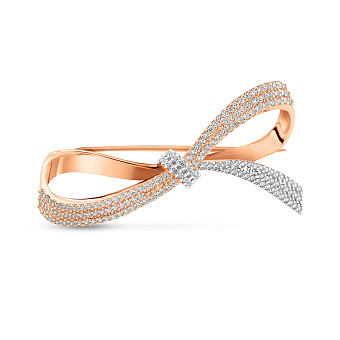 Золотая брошь Бантики с фианитами (арт. 360037)