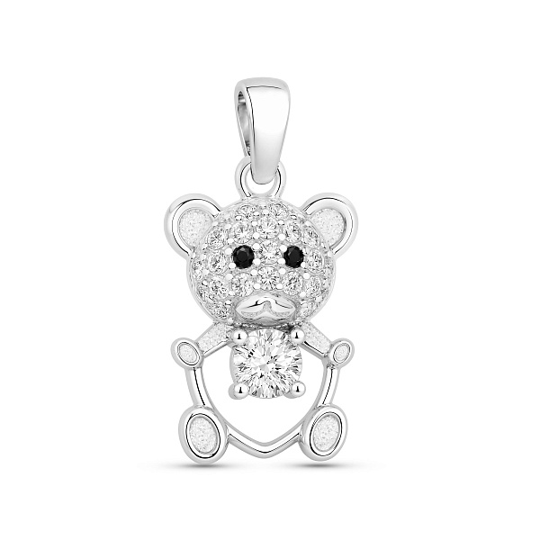 Серебряная подвеска мишка с фианитами (арт. 7503/4800ч) – изображение 1