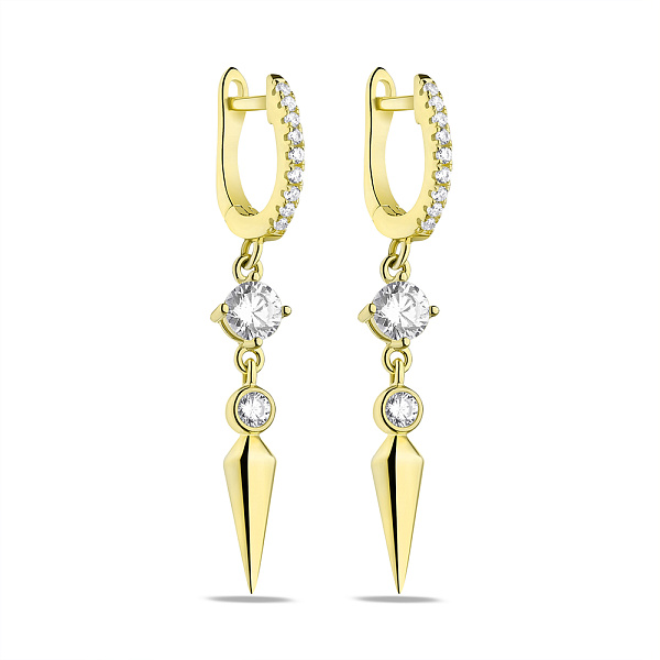 Серебряные серьги-подвески с фианитами (арт. 7502/9156ж) – изображение 1