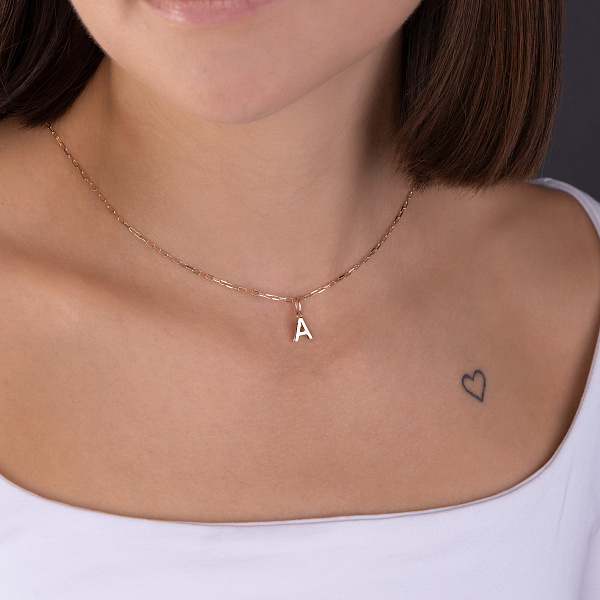 Золотой подвес Буква А (арт. 424605) – изображение 2