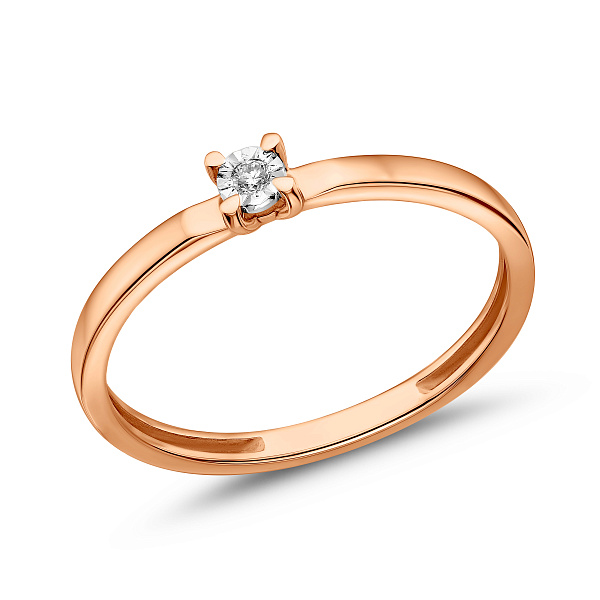 Золотое кольцо с бриллиантом (арт. К011754) – изображение 1