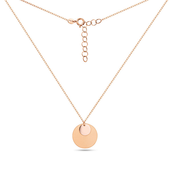 Золотое колье с матовой монеткой (арт. 352263/15) – изображение 2