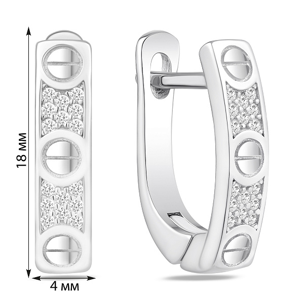 Серебряные серьги с россыпью фианитов (арт. 7502/10390) – изображение 2