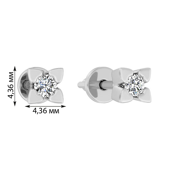 Пусеты из белого золота с бриллиантами (арт. Т011080020б) – изображение 4