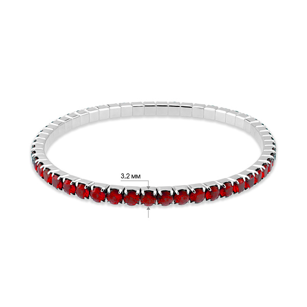 Срібний браслет з червоними альпінітами (арт. 7509/4838ак) – зображення 2