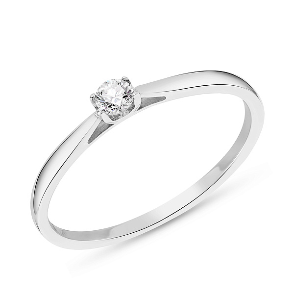 Кольцо из белого золота с одним бриллиантом (арт. 1191238202) – изображение 1