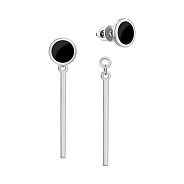 Золотые серьги трансформеры Лýна с эмалью (арт. 110616бч)