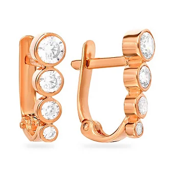 Золоті сережки з фіанітами  (арт. 110396)