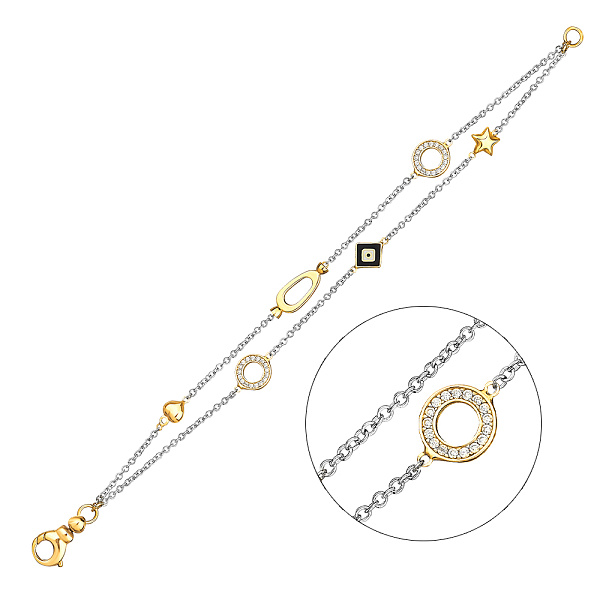 Золотий браслет з фіанітами (арт. 321967жеч) – зображення 1