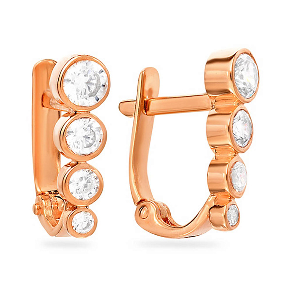 Золотые серьги с фианитами (арт. 110396) – изображение 1