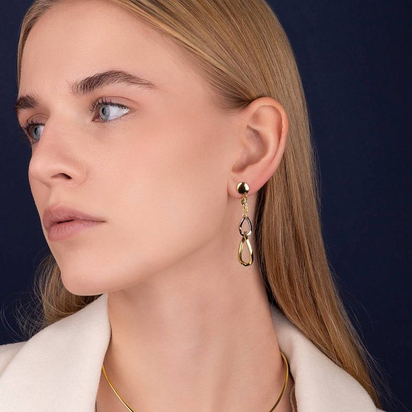 Серьги Francelli из желтого и белого золота (арт. 1091214жб) – изображение 2