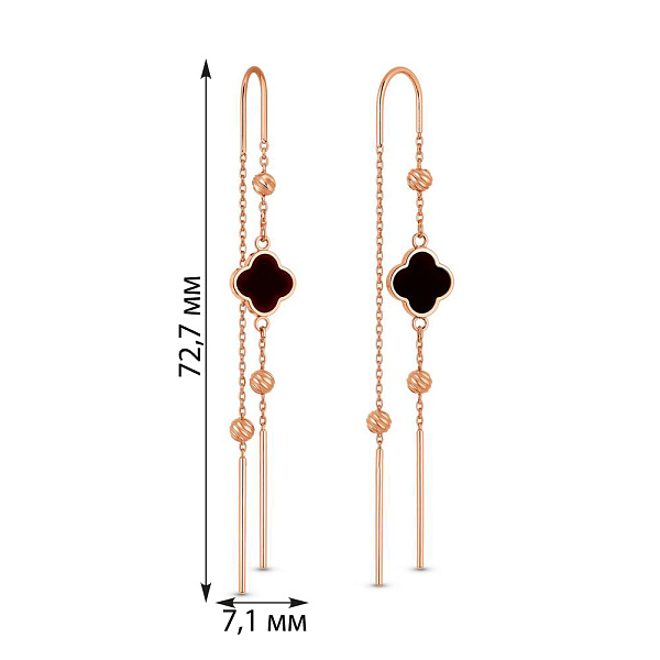 Серьги из красного золота с эмалью (арт. 1101202еч) – изображение 2