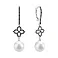 Сережки-підвіски з білого золота з перлами (арт. 101556бпрлбч) – зображення 1
