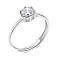 Серебряное безразмерное кольцо с фианитом (арт. 7501/6247/2) – изображение 1