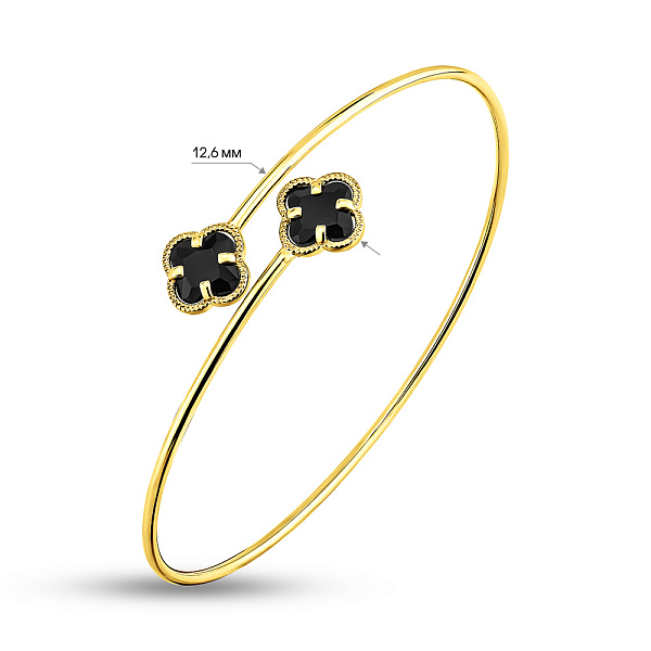 Браслет з жовтого золота з чорними фіанітами (арт. 3261233жч) – зображення 7