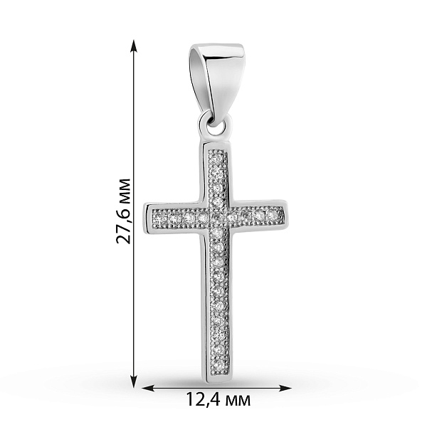 Срібний підвіс Хрестик з фіанітами (арт. 7503/4113) – зображення 2
