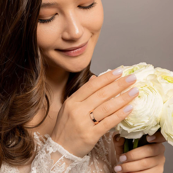 Обручка Комфорт Американка з червоного золота (арт. 239194) – зображення 3