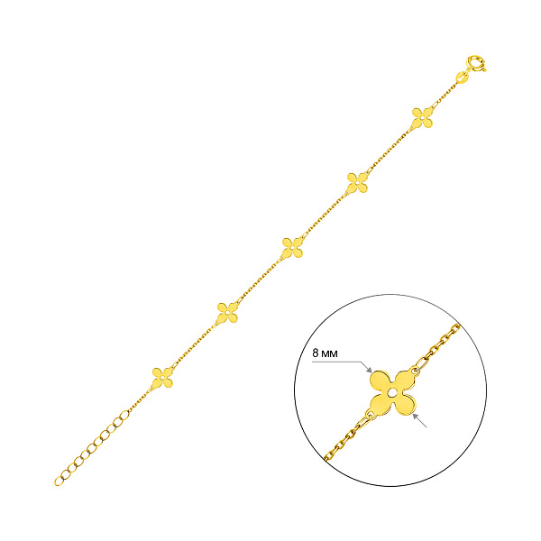 Браслет Цветы из желтого золота (арт. 326512ж) – изображение 3