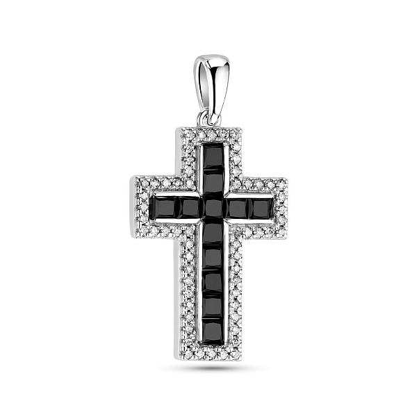 Хрестик з білого золота з діамантами (арт. 3109793202ч) – зображення 1