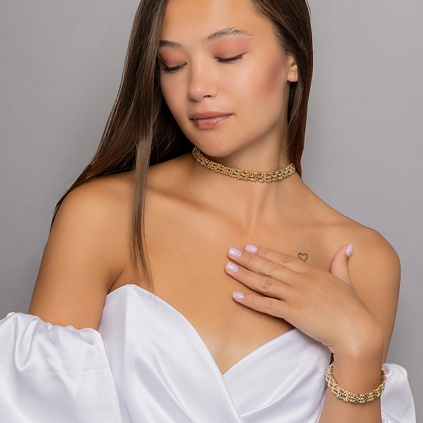 Колье Francelli с алмазной насечкой (арт. 353006ж) – изображение 4