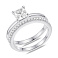 Серебряное двойное кольцо с фианитами (арт. 7501/8624)