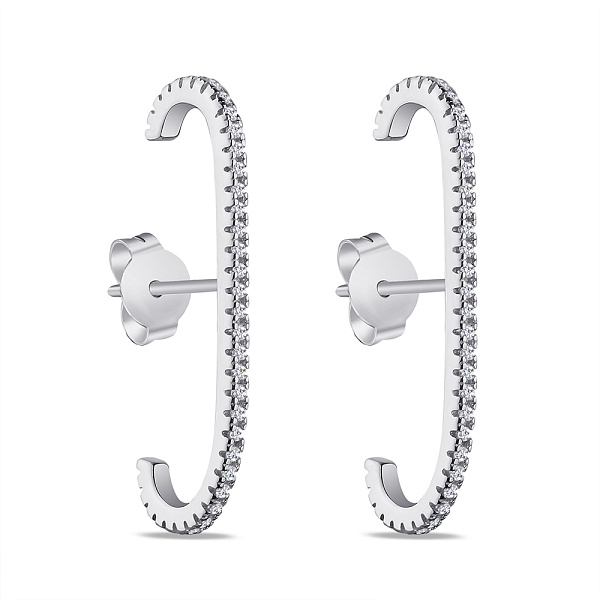 Серьги серебряные с дорожкой из фианитов (арт. 7518/5958) – изображение 1