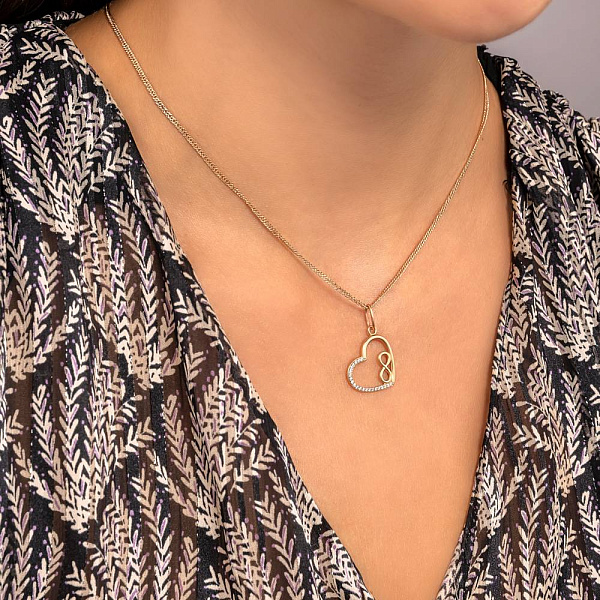 Підвіс з червоного золота з фіанітами  (арт. 424548) – зображення 2