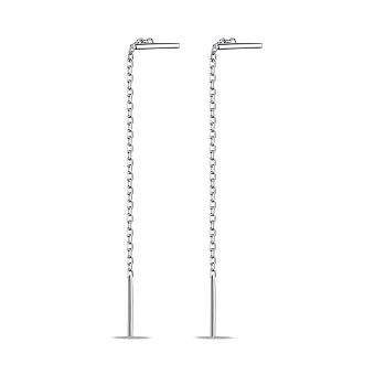 Фото Срібні сережки-протяжки без каменів (арт. 7502/9732)