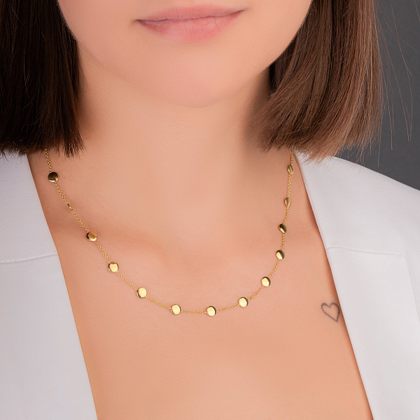 Колье из желтого золота Монетки (арт. 352564ж) – изображение 2