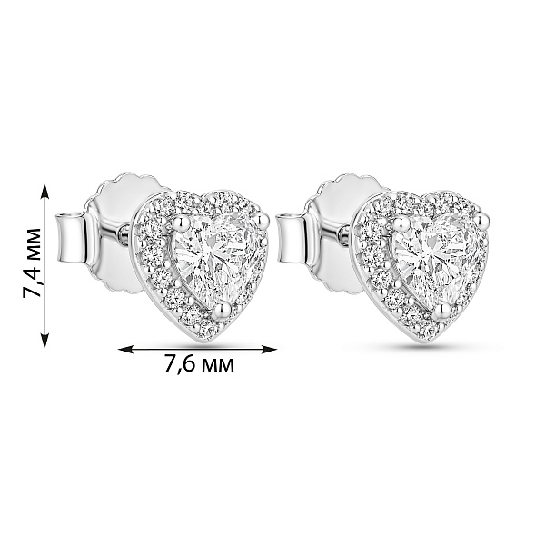 Серебряные пусеты Сердечка (арт. 7518/7360) – изображение 2